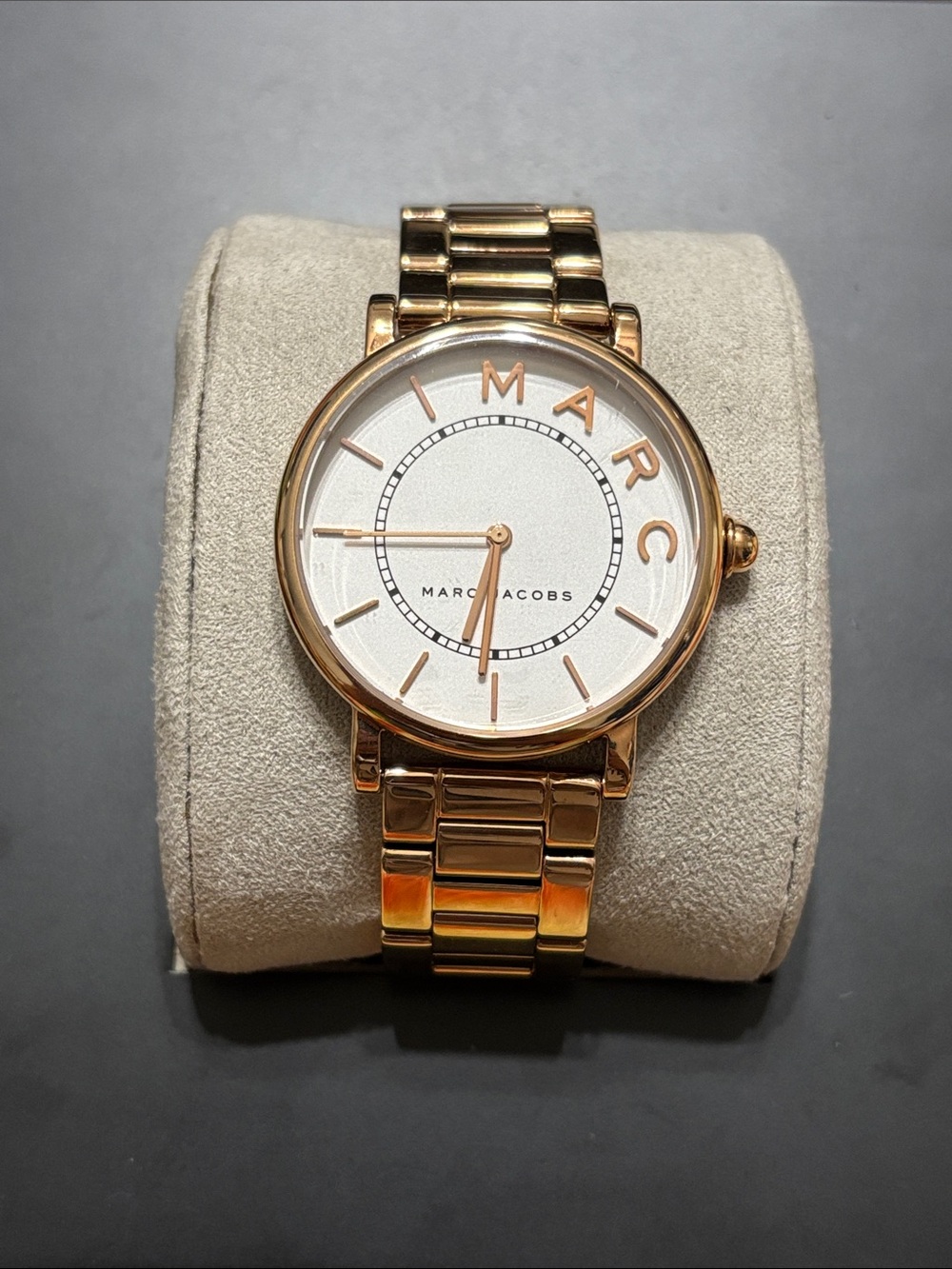 Marc Jacobs Rose Gold & White Dial Stainless Bracelet Watch